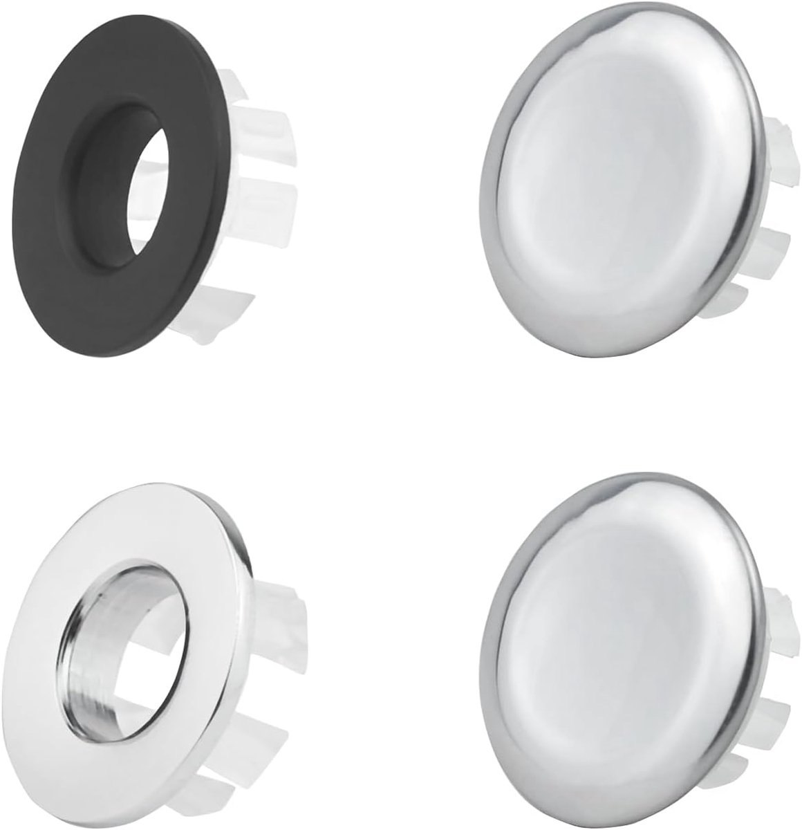 JINTANG 4 Pcs Basin Overflow Cover, Universal Overflow Stop, Overflow Rosette Sink Accessories, for Replacing Sink - ShopVlot