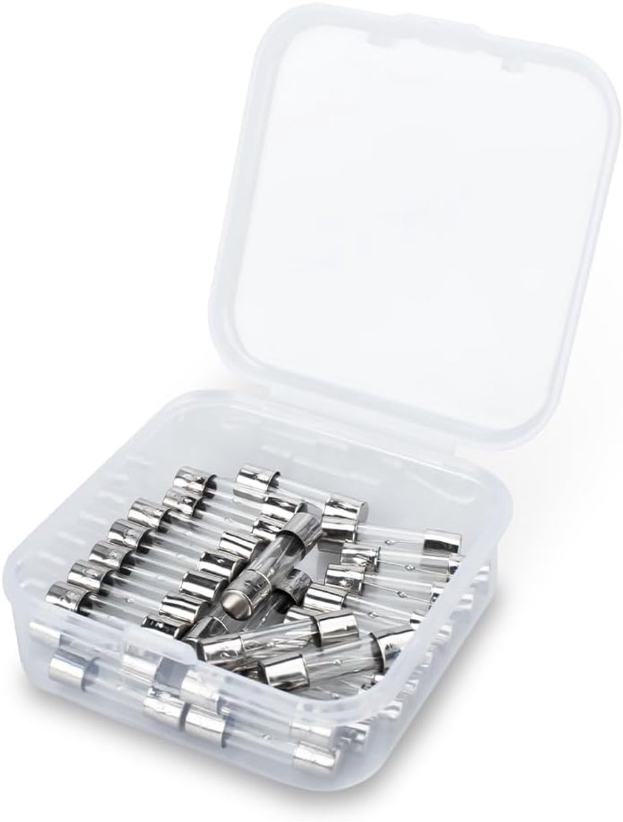 25pcs Slow Blow Glass Fuses 5 * 20mm 250V 8A Slow Tube Fuse Assortment Kit - ShopVlot