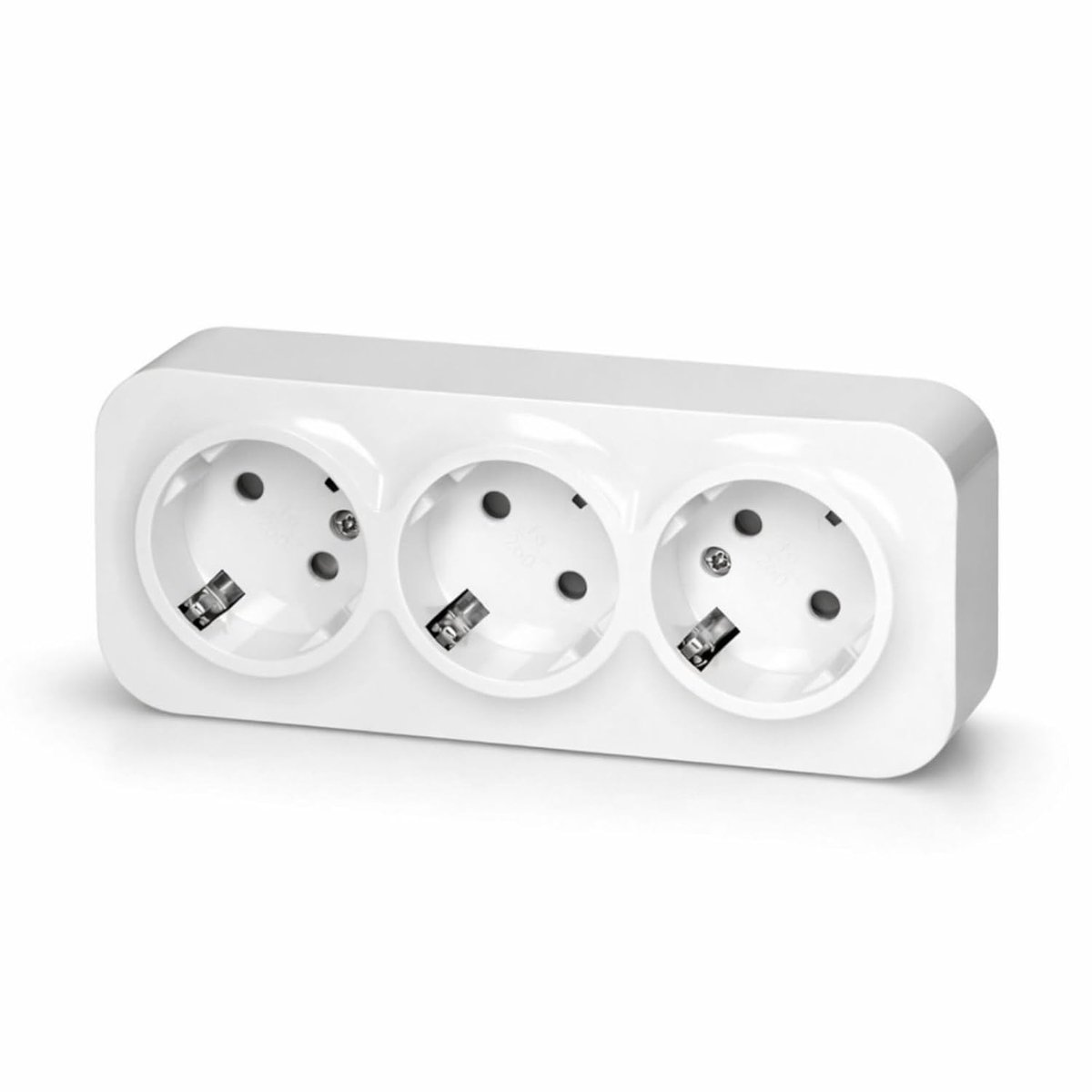 Surface mounted socket 3-gang, RT1 series, white - ShopVlot
