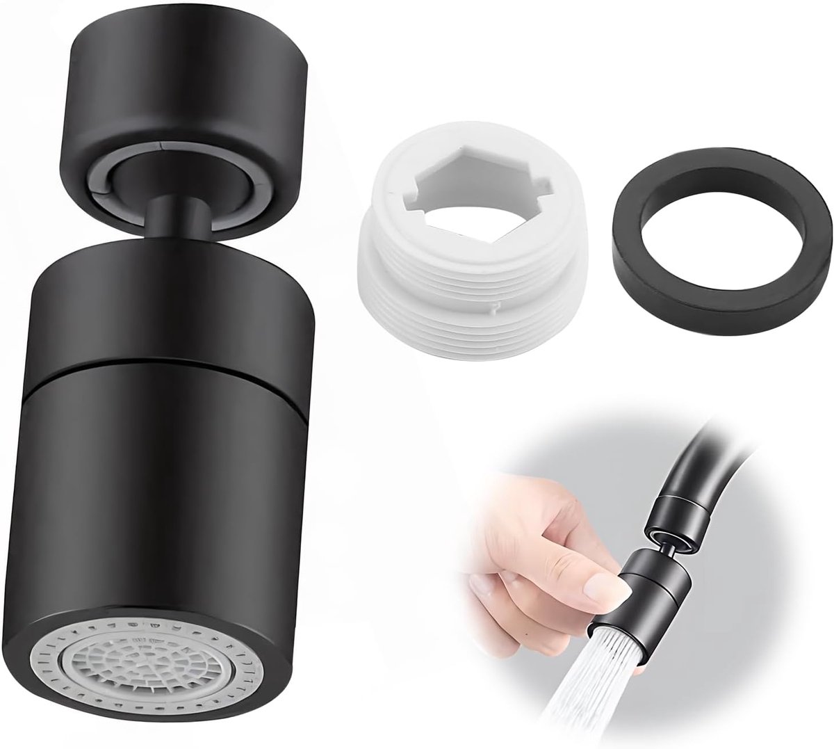 Faucet Aerator, 360° Rotatable, End Piece, Faucet, Kitchen, 2 Modes, Aerator, Faucet, Water Saving for Sinks, Kitchen - ShopVlot
