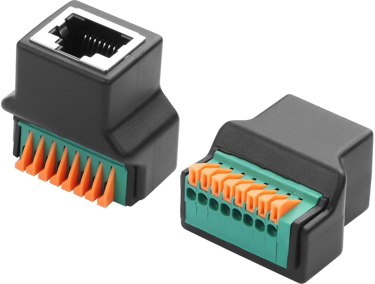 GINTOOYUN 2pcs RJ45 8P8C Seamless Fast Connection Adapter RJ45 for Women, 8 Pin, Network Extension Adapter for Cat5 - ShopVlot