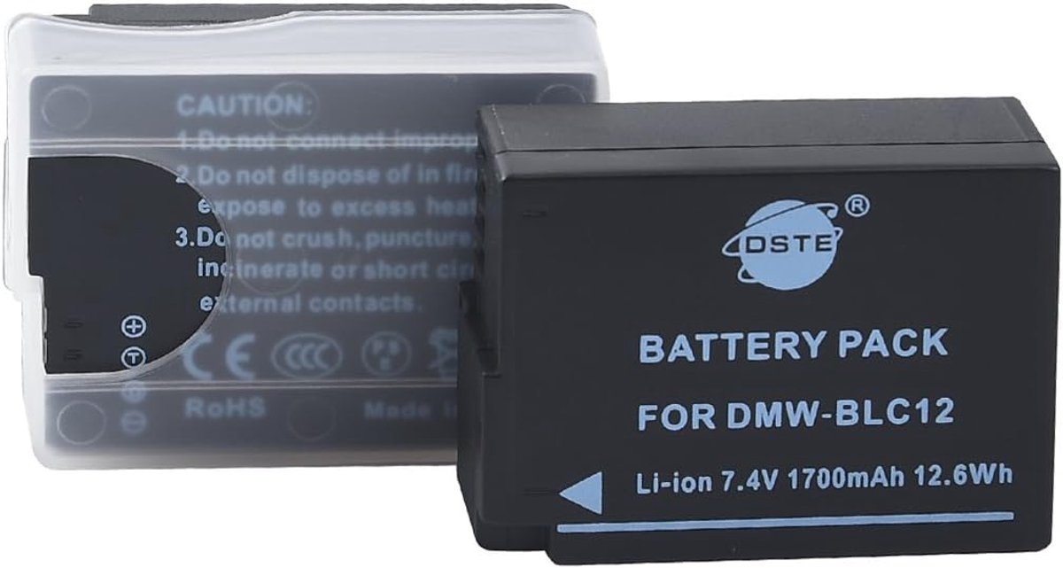 DSTE 2PCS DMW-BLC12 DMW-BLC12E Li-Ion Battery Compatible with Panasonic Lumix DMC-G7, DMC-GH2, DMC-FZ330, DMC-FZ200 - ShopVlot