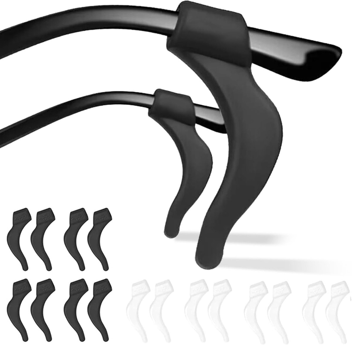 Set of 16 ear hooks made of soft silicone, non-slip, glasses bracket holder, ultra light, perfectly adapted to the - ShopVlot