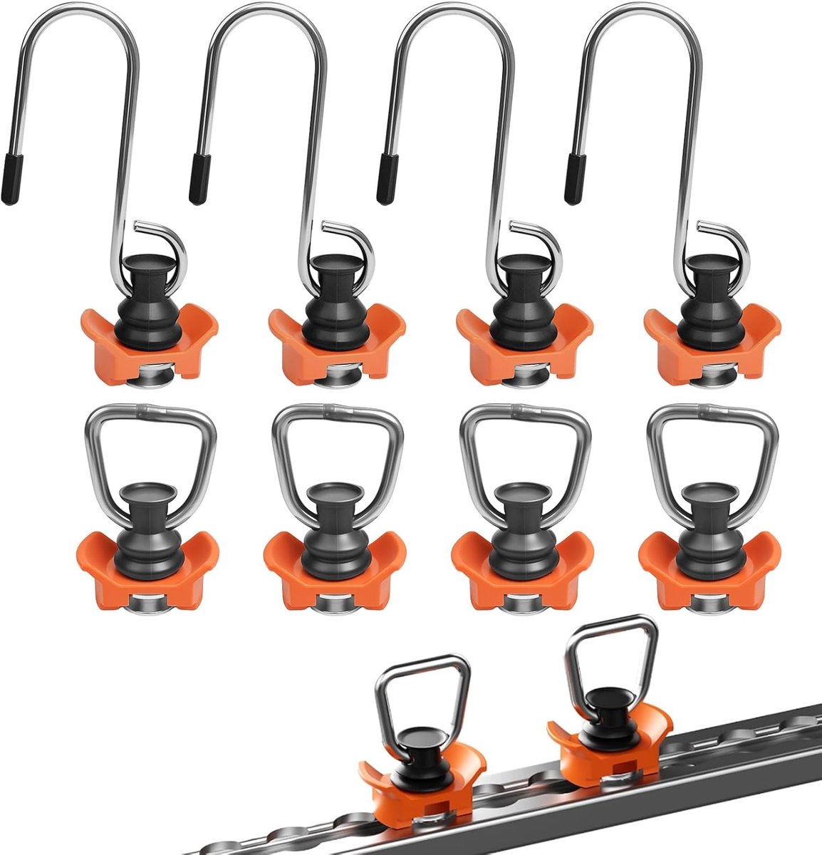 8 pieces Single end mounting, Airliner rail fitting ring/hook for Airliner rails fitting Zurrschienen end mounting - ShopVlot