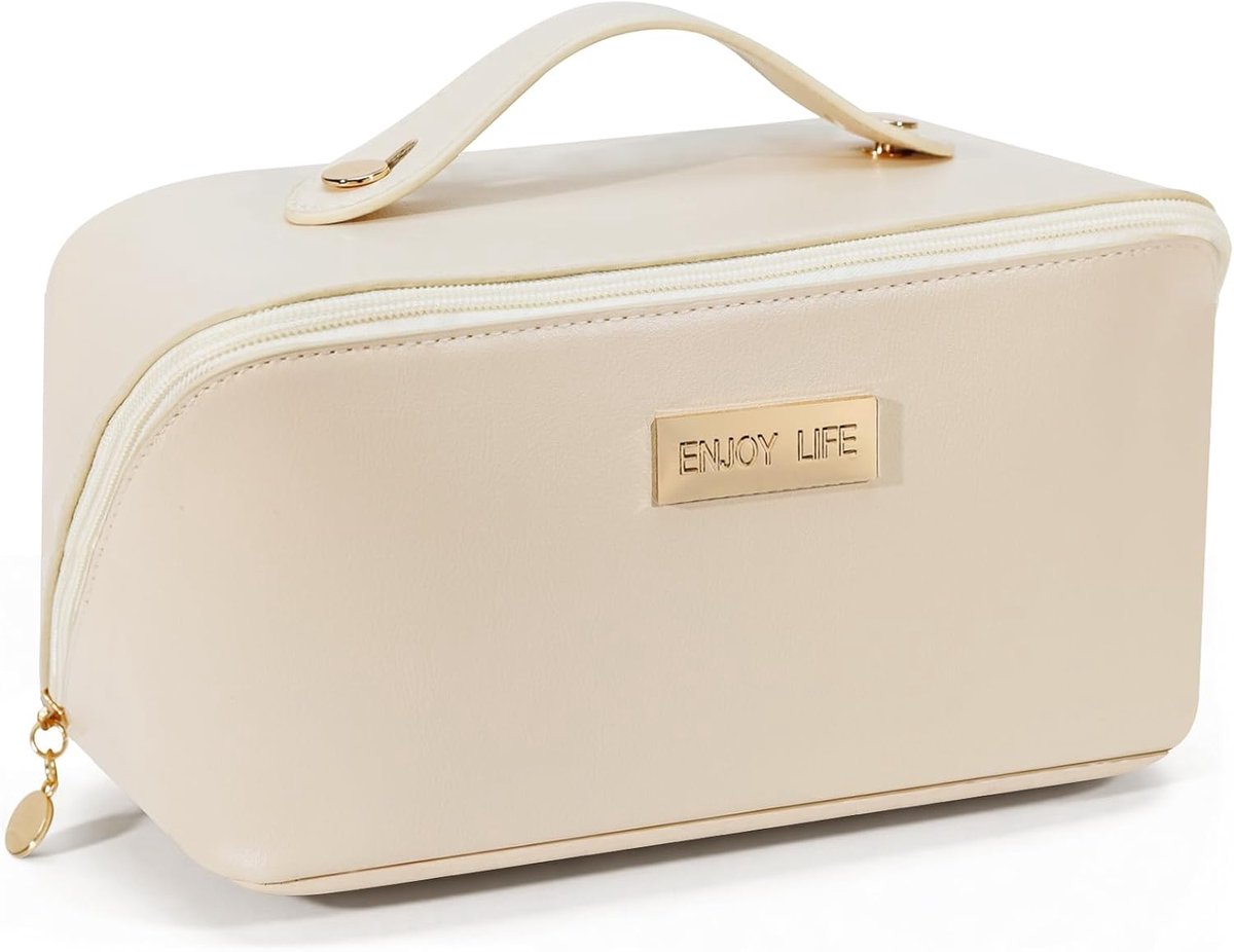 Beenlove Toilettas voor dames, make-uptas, make-uptas, reis-make-uptas, Ab-Beige, 24,13 × 12,7 × 12,7 cm, Superieur en - ShopVlot