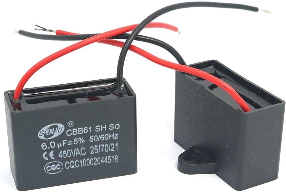 Luchtconditioner ventilatormotor condensator 6uF - 450V AC - 50/60Hz - Betrouwbare werking - ShopVlot