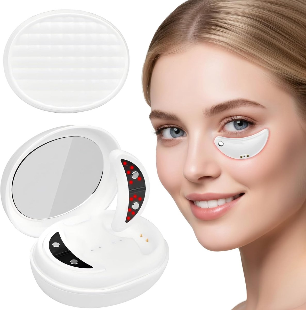 Draagbare EMS Oogmassager - Met Warmte en Trilling - Vermindert Kringen en Zwelling - Voor Ontspanning van de Ogen - ShopVlot