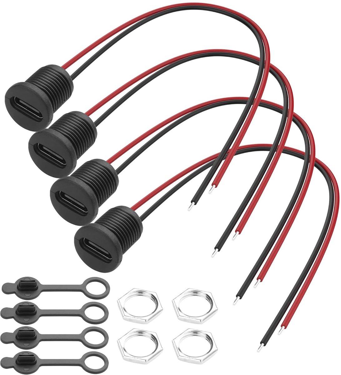 USB C Bus 22AWG - 2 Pin Type C Stekker - Waterdichte Aansluiting - Ideaal voor DIY projecten - ShopVlot