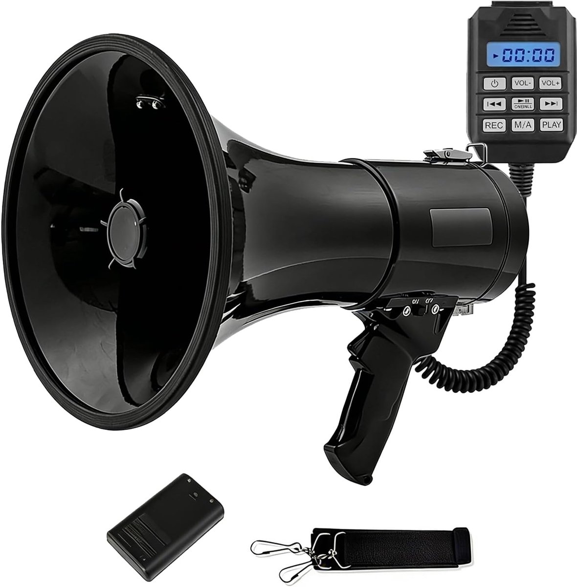 Geluidssysteem met sirene en microfoon - 100 W vermogen - Bluetooth en opnamefunctie - Ideaal voor evenementen - ShopVlot