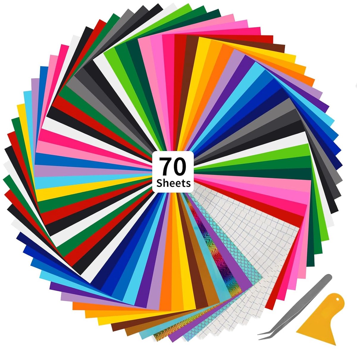 Vinyl plotter film 30 x 25 cm - zelfklevend - 26 kleuren glitter - ideaal voor decoratie - ShopVlot