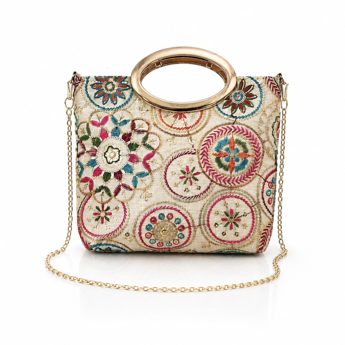 N3 Collecties Handgemaakte Clutch met Bloemenborduursel – Elegante Avondtas voor Bruiloften & Feesten
