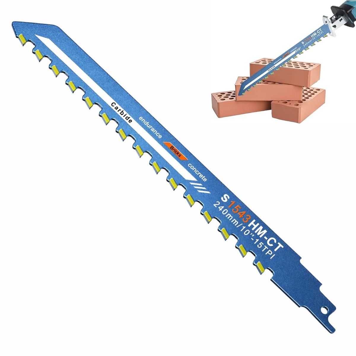 Reciprozaagbladen 240 mm - hardmetaal - hittebestendige wolfraamtanden - ideaal voor sloopwerk - ShopVlot