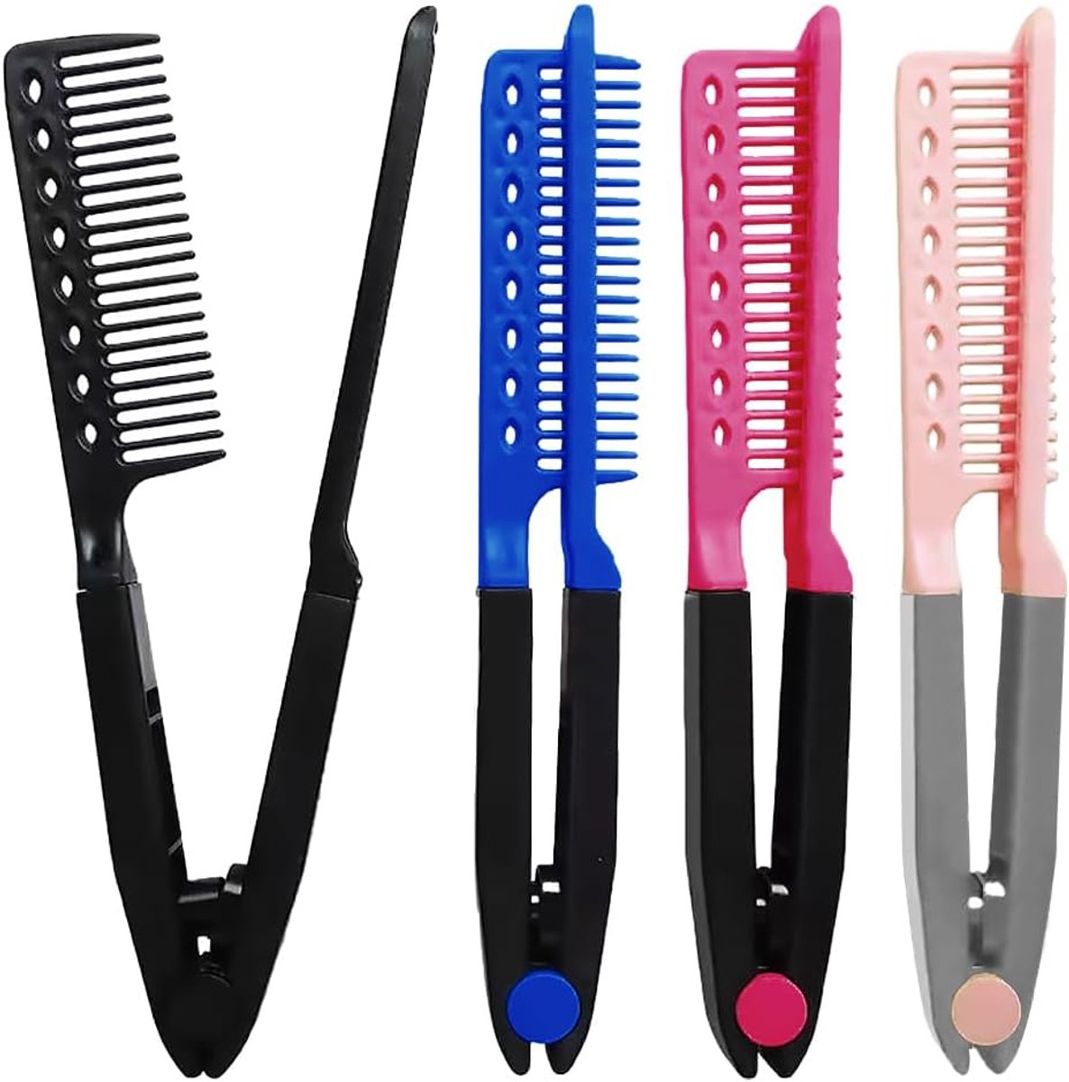 Haarstijl Kam Set 4 Stuks - V-vormige Styling Kammen - Duurzaam Materiaal - Geschikt voor Thuisgebruik - ShopVlot