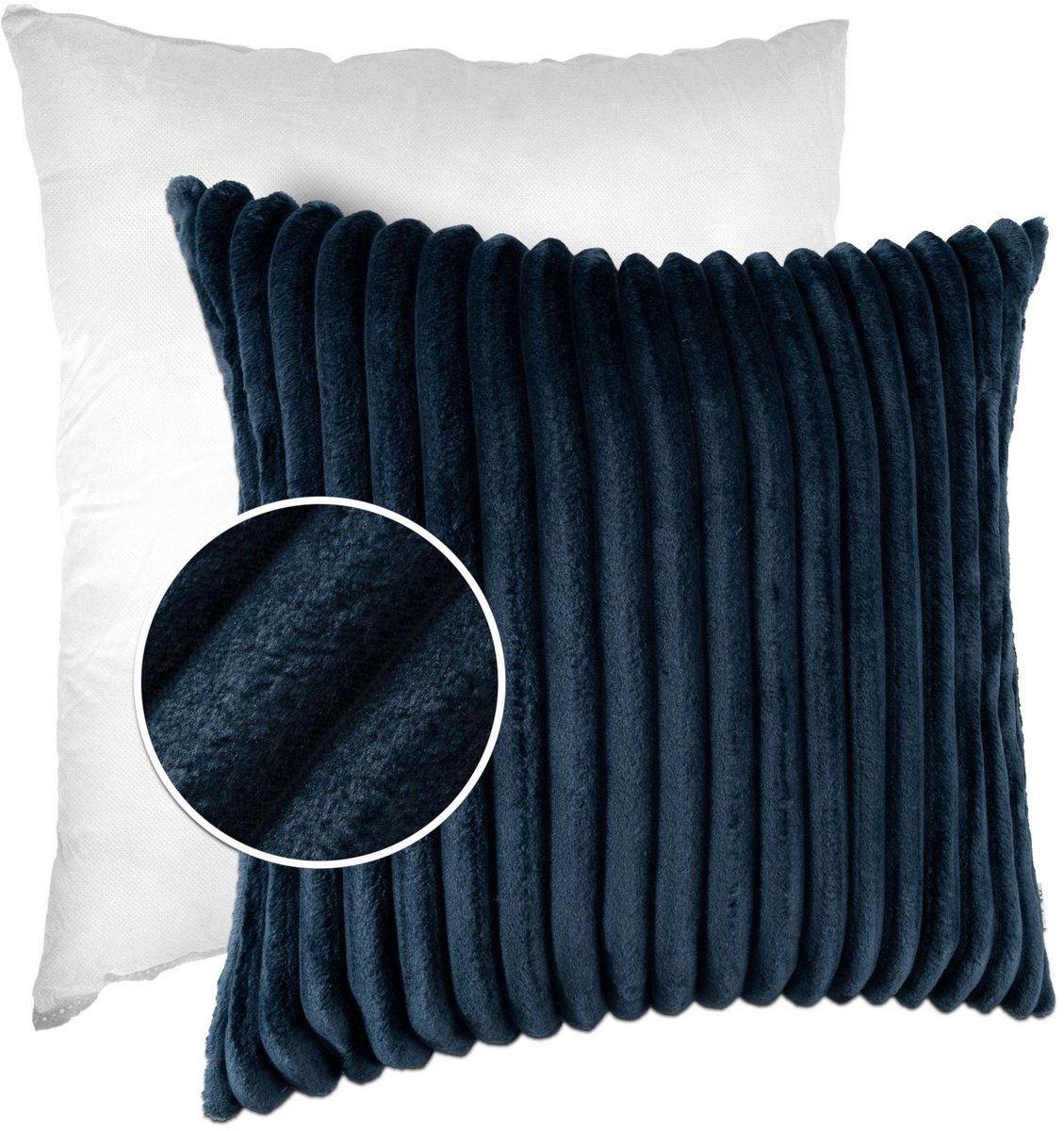 ANRO Sierkussen Jeansblauw 50x50 cm - Ribfluweel - Inclusief vulling