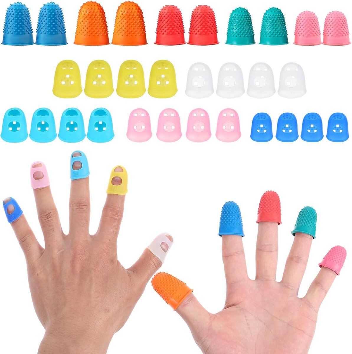 Vingerhoedjes set van 30 - Rubber en silicone - Herbruikbaar - Perfect voor handwerken - ShopVlot