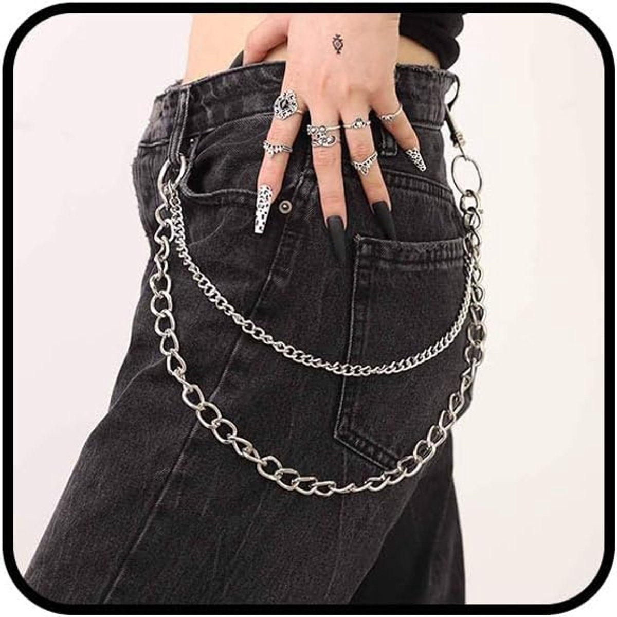 Broekketting - RVS met sleutelhanger - Hip Hop Punk stijl - Perfecte accessoire voor mannen en vrouwen - ShopVlot