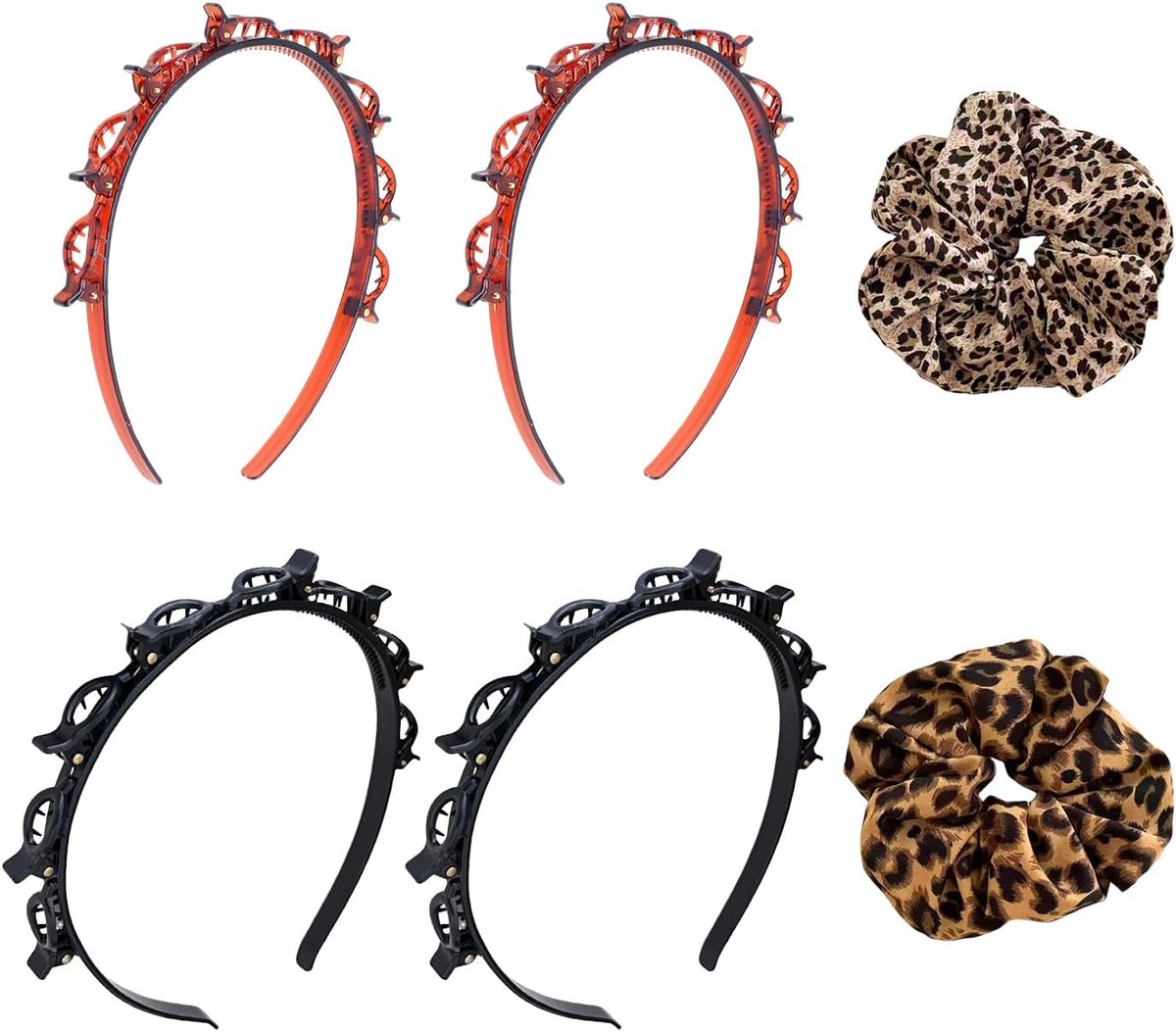 Hoofdbanden Set 6 Stuks - Kunststof en Stof - Haarstyling en Decoratie - Perfect voor Podiumfeesten - ShopVlot