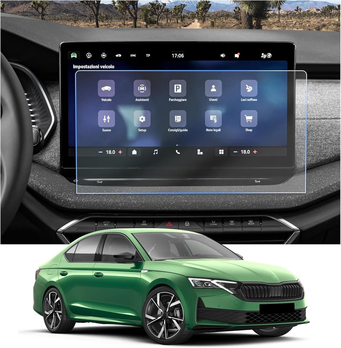 Navigatie beschermfolie 13 inch - PET kunststof - krasbestendig - bescherming voor Skoda Octavia IV 2025/2026 - ShopVlot