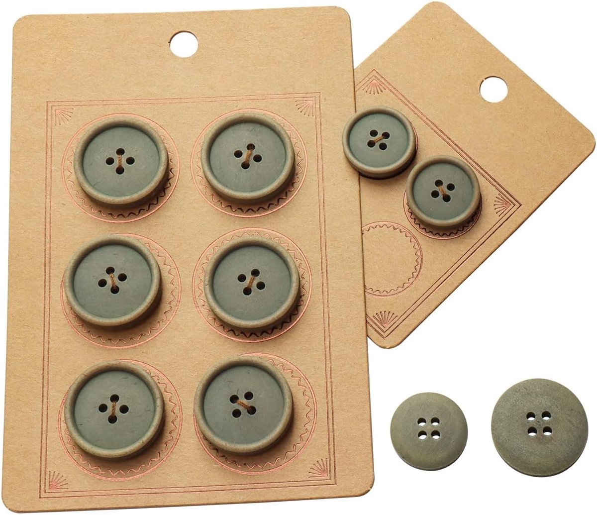 Recycled Knopen Set 20/25mm 4-Hole Eco-Vriendelijk voor Truien in Olijfgroen - 16 Stuks
