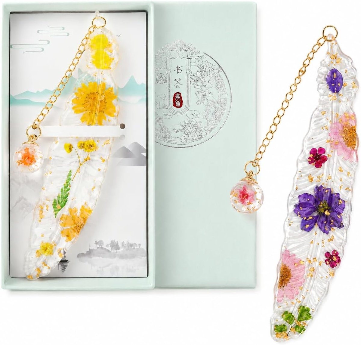 Bladwijzer geperste bloemen - fluorescerend - cadeau voor boekenworm - ideaal voor leraren en moeders - ShopVlot