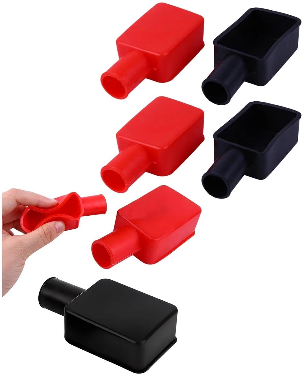 Rubber batterijpolcover set van 6 - isolerende rubberen covers - veilig en betrouwbaar - eenvoudig te gebruiken - ShopVlot