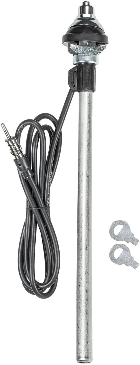 Telescopische antenne 90 cm - chroomlook - DIN plug - uitstekende ontvangst voor auto - ShopVlot