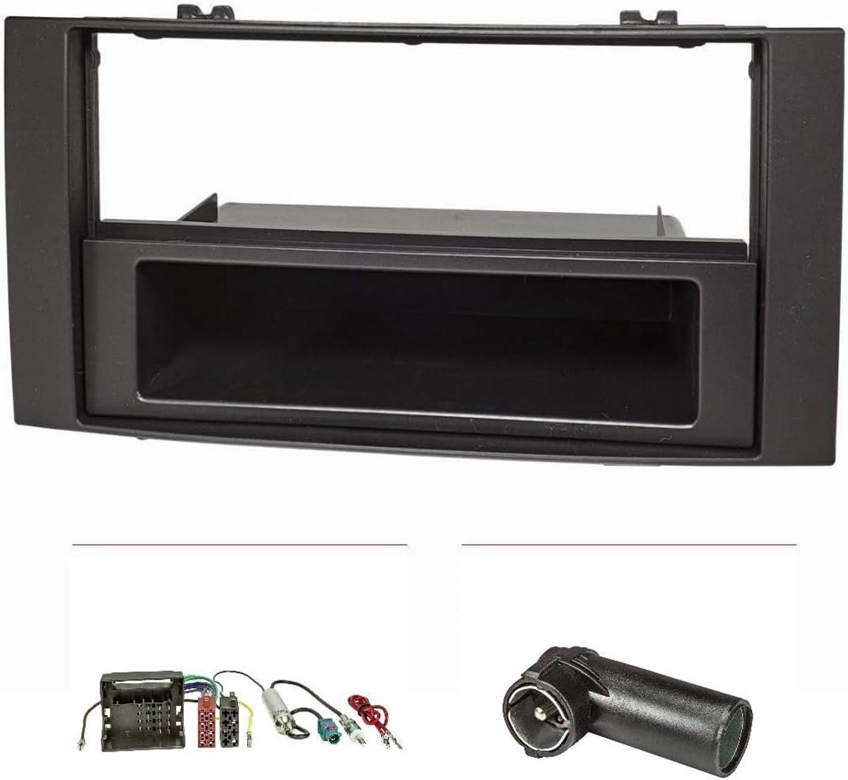 Radio cover kit VW Touareg 7L, Multivan T5 - Quadlock adapter ISO - Antenne adapter met phantom power - ShopVlot