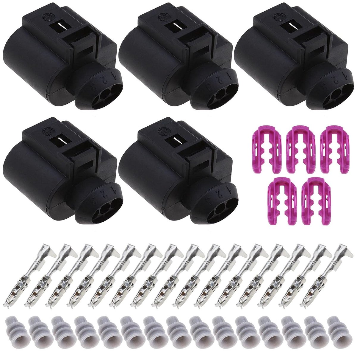 Auto 3-polige vrouwelijke connectors - 5 sets - waterdicht - ideaal voor reparatie - ShopVlot
