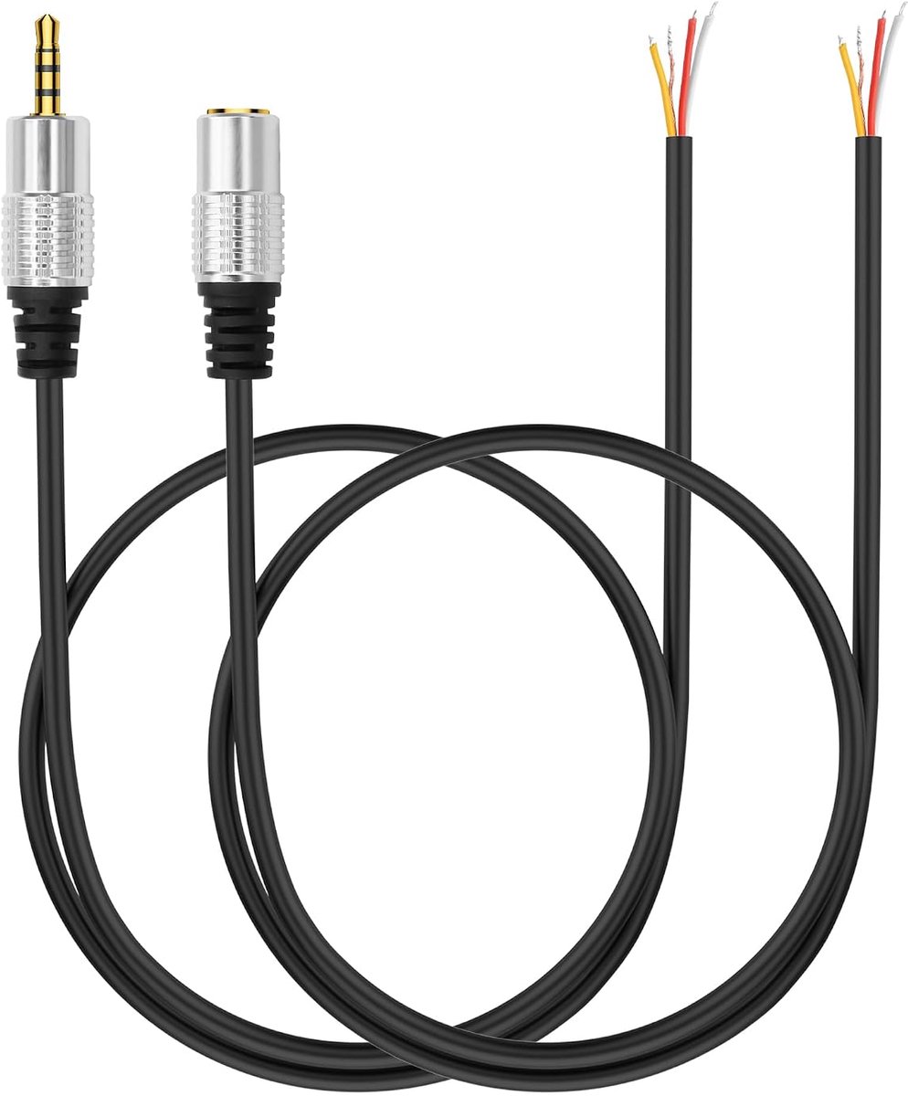 Audio kabel 3.5mm TRRS - 0.5m - open uiteinde - ideaal voor reparatie - ShopVlot