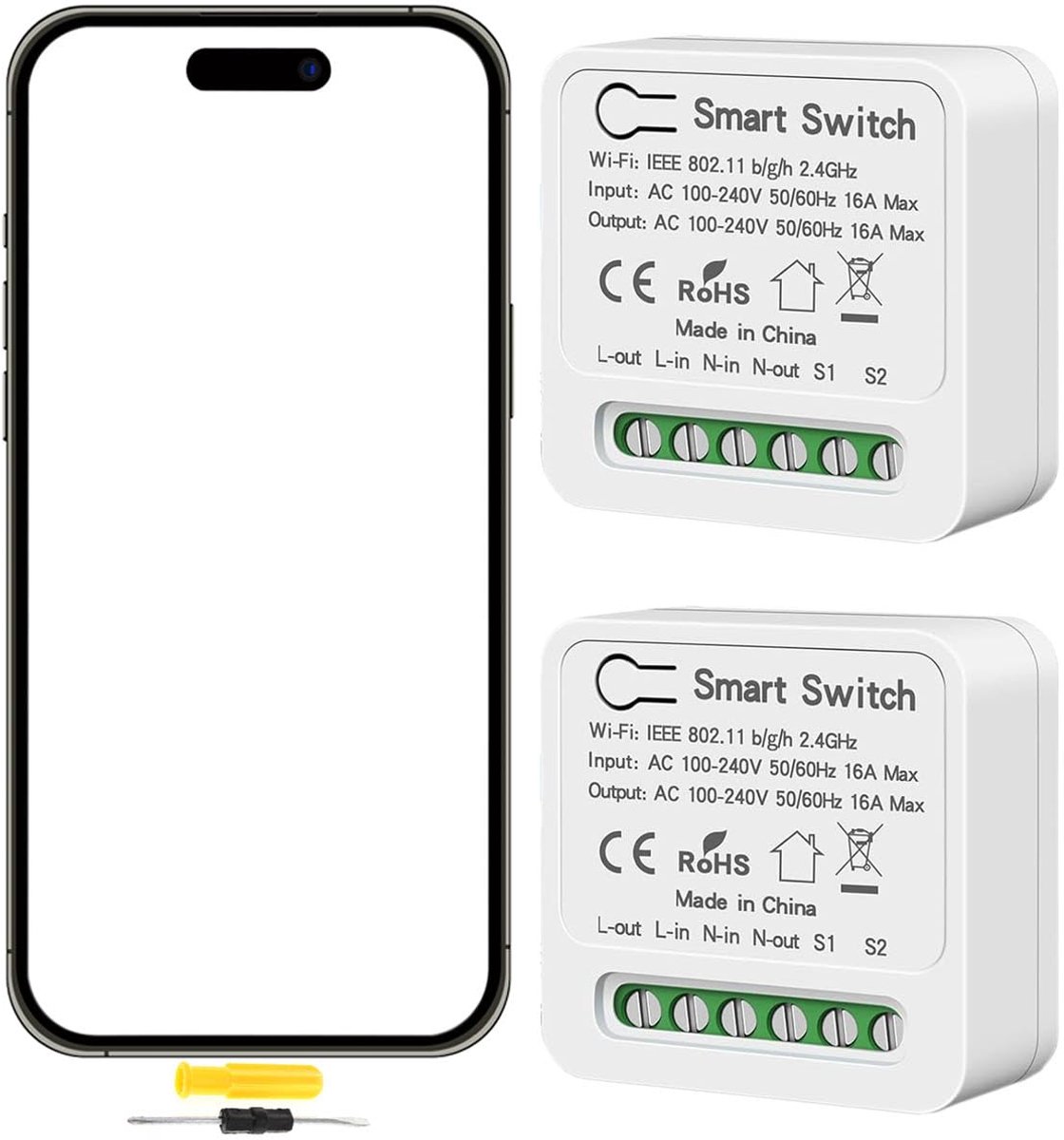 ZigBee Smart Mini Switches with Power Consumption, Statistics, Mini Smart Light Switch, ZigBee Hub Required, DIY - ShopVlot