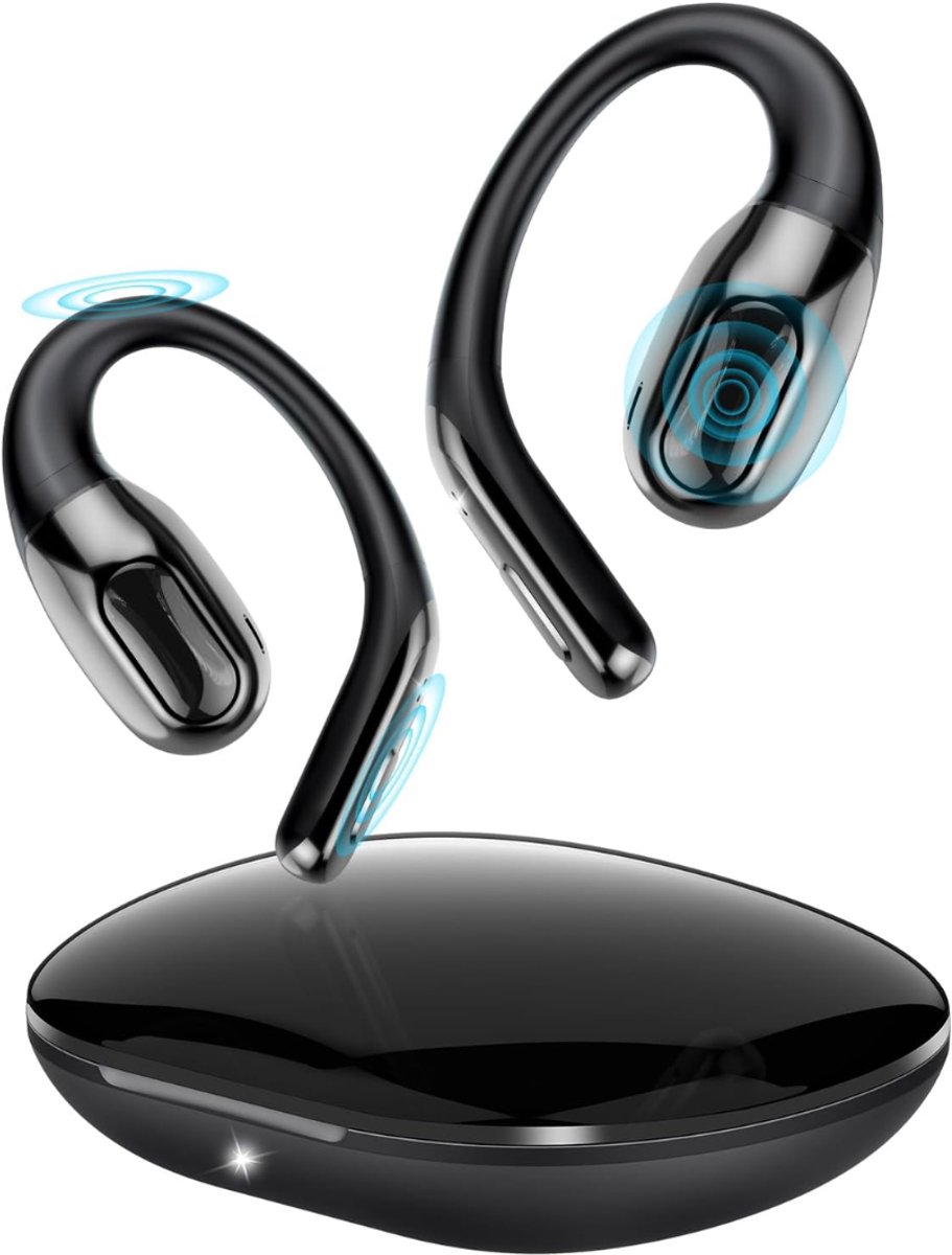 SNJY® Bone Conduction Headphone - Sporthoofdtelefoon Draadloos - Sport Oordopjes - Hardloop Oortjes - Zwart