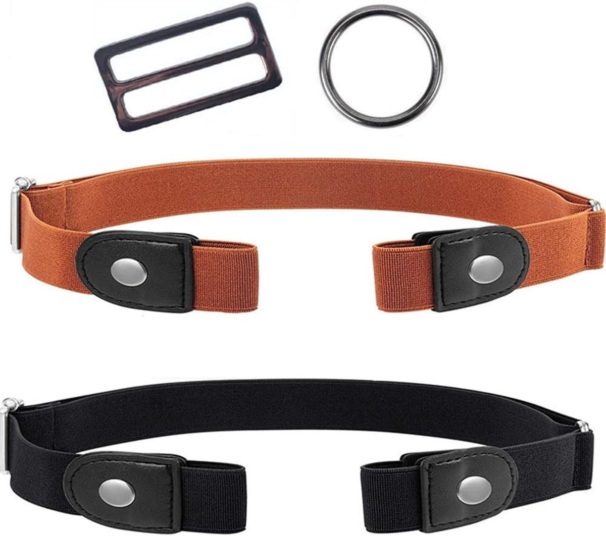 Belt without Buckle, Adjustable Invisible Belt Hip Belt Invisible Elastic Belt, Buckle Free, 2 Set Fashion High - ShopVlot