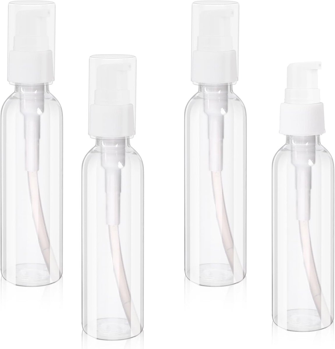 Airless Pump Bottles Pump Dispenser Transparent Empty Cream Dispenser for Filling Plastic Pump Bottle Refillable - ShopVlot