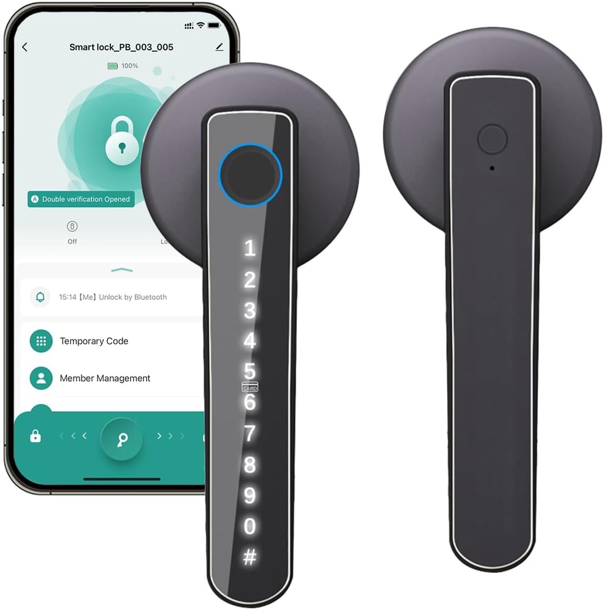 Smart Lock Bluetooth Vingerafdrukslot 7-in-1 deurgreep vingerafdruk vingerafdruk / app / tijdelijk wachtwoord / - ShopVlot