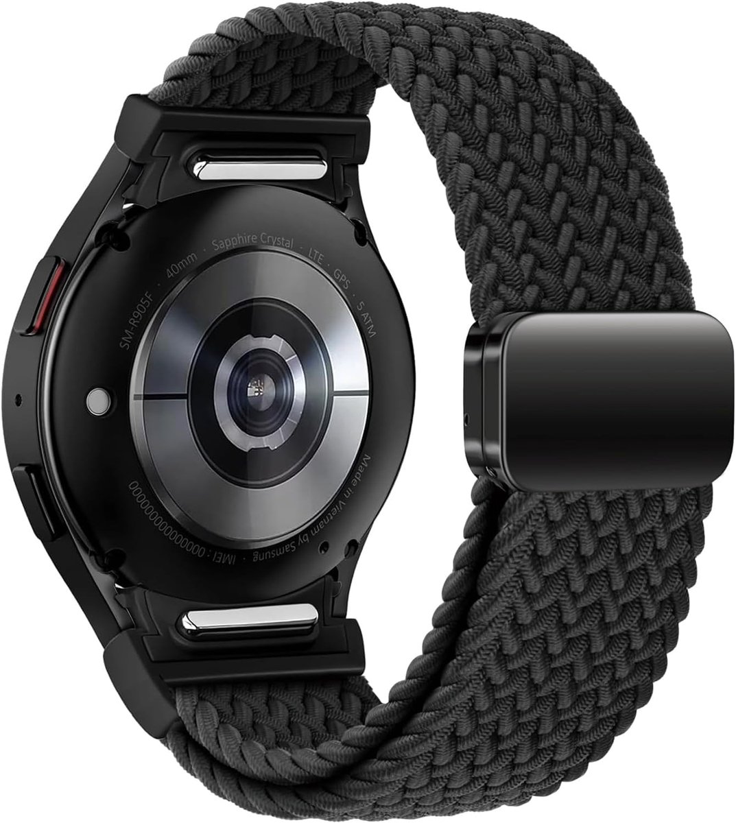 Nylon gevlochten horlogeband voor Galaxy Watch 7/FE/6/5/4 40mm 44mm - elastische magnetische sluiting - ShopVlot