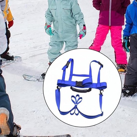 2-stuks Skituigje kinderen - Snowboard Beginners - Kindertuigje - Skigordel met handgreep aan de achterkant - Met verstelbare riemen - Skiriem - Skitrainingsgordel - Skiveiligheidsgordel - Voor skiën, schaatsen, training - Blauw van Veepax — afbeelding 5