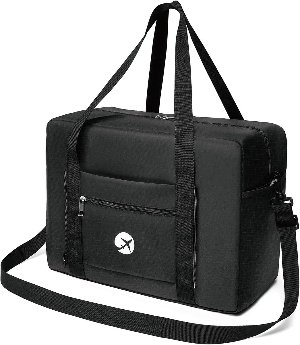 Reistas Handbagage - Zwart - 40 x 30 x 20 cm - Opvouwbare Waterdichte Weekendtas - Voor Dames en Heren