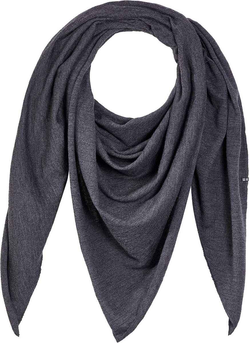 Driekante sjaal 240 x 100 cm - 100% merinowol - antraciet - ideaal voor extra warmte - ShopVlot