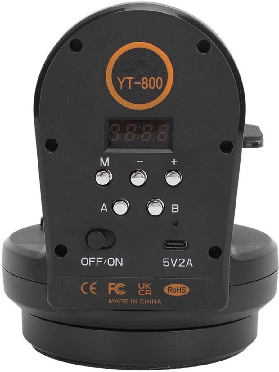 Statief Elektrische Kop, YT800 Rotatie Panoramische Pan Tilt Kop, 360 Graden Rotatie, met 1/4 Inch Schroefgat, voor Telefoon Camera, Beperkt Gewicht Minder Dan 1kg