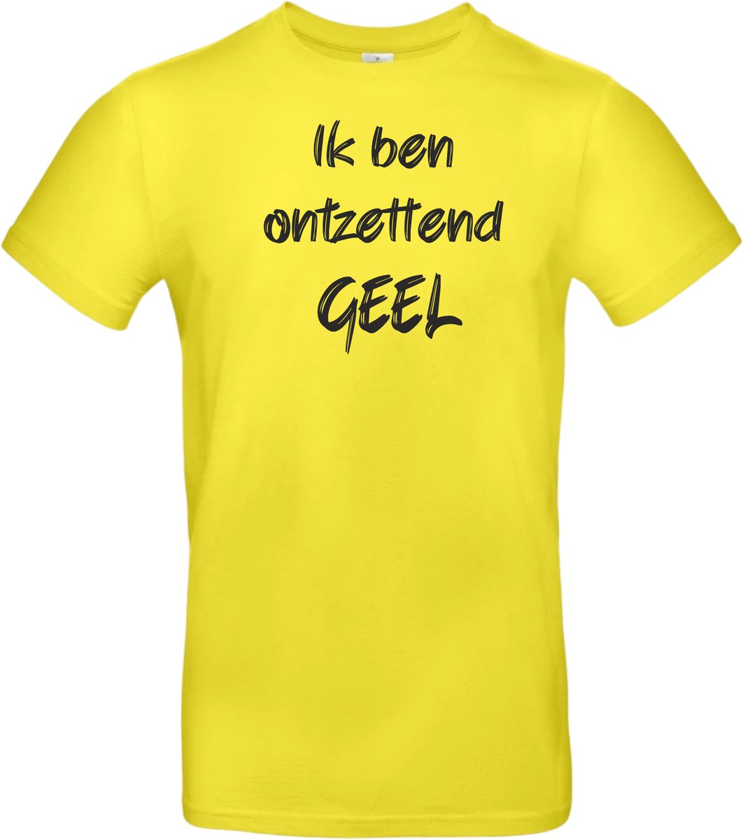 T-shirt geel met opdruk ik ben zo ontzettend GEEL maat M van Shirtmakelaar