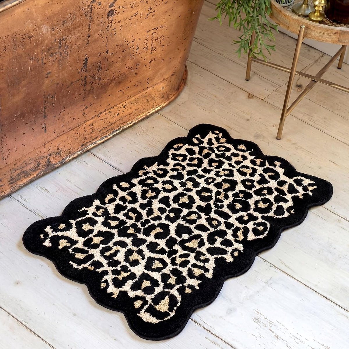 Badmat 50 x 80 cm - jachtluipaardprint - antislip - zacht en absorberend - ShopVlot