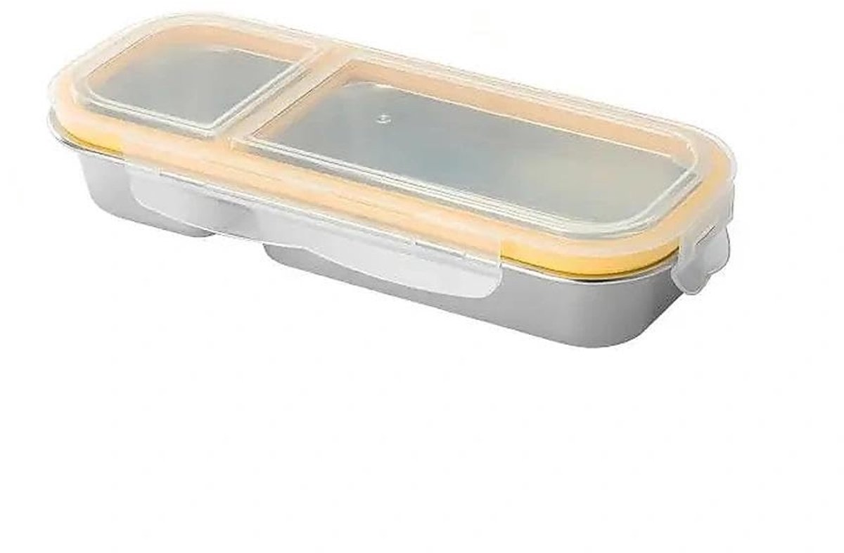 Solidchoice - Roestvrijstalen Snackbox Set met 2 en 3 Vakjes