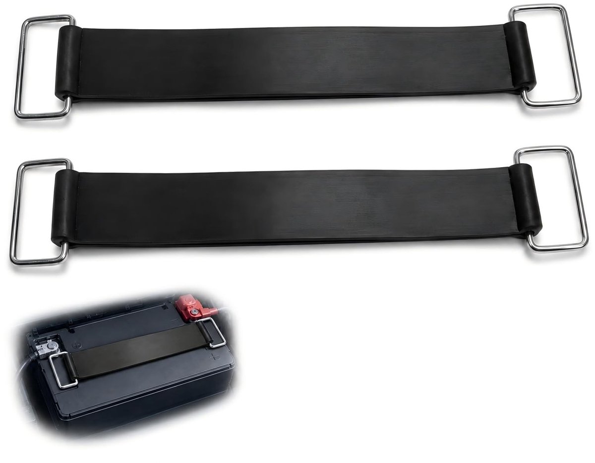 Solidchoice - Set van 2 Rubber Accubanden met Metalen Haak