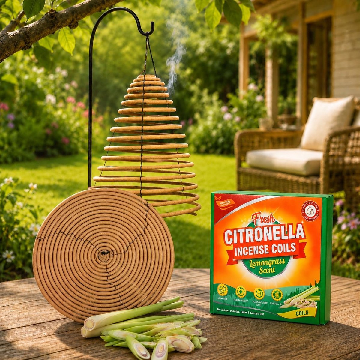 Citronella Rookspiralen 2 Pack - Grote Hangsprialen - 36 uur brandtijd - Ideaal voor buitengebruik - ShopVlot