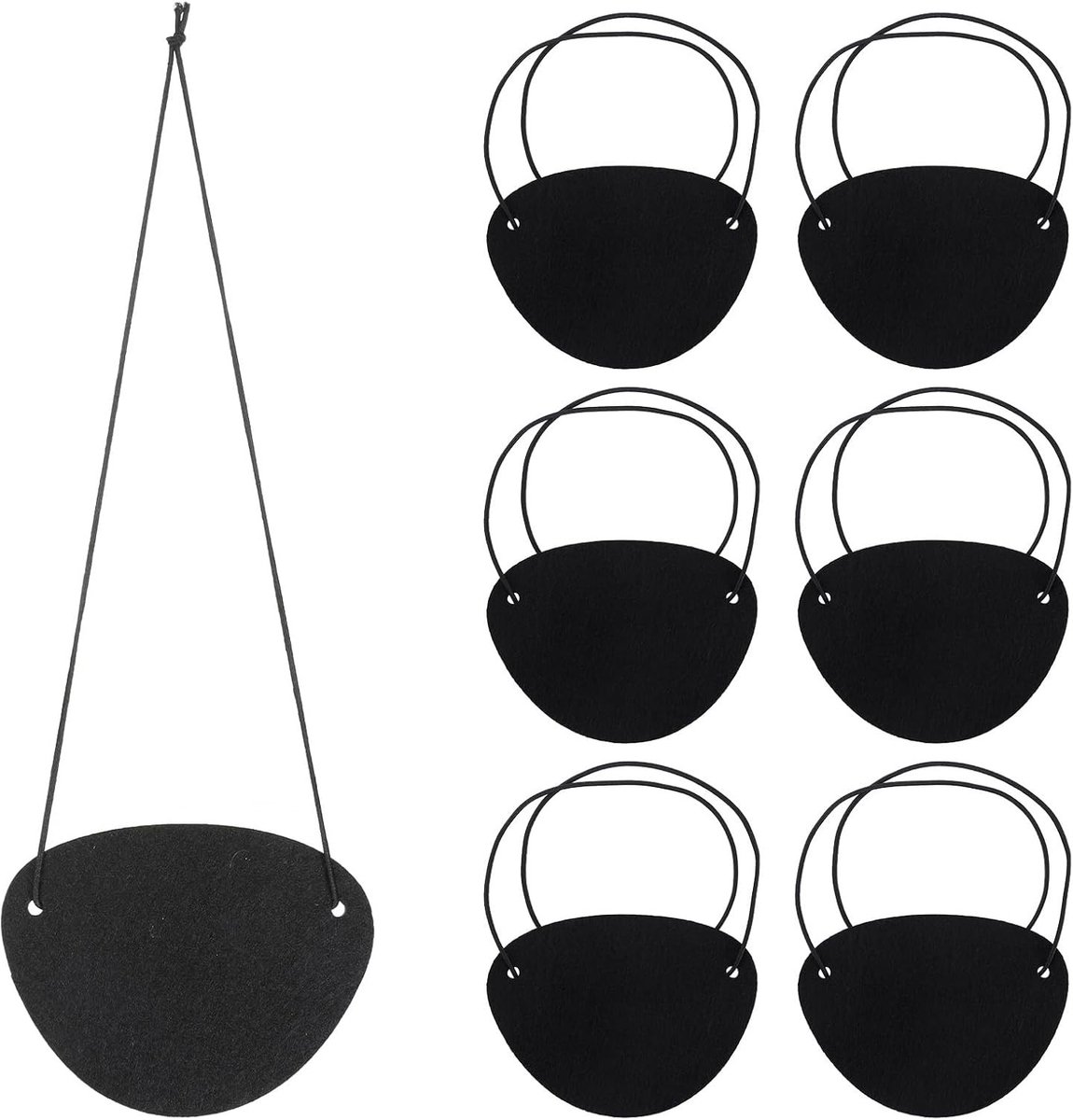 Oogkleppen voor volwassenen - 6 stuks elastische 3D piratenaccessoires voor Halloween en cosplay feestelijkheden