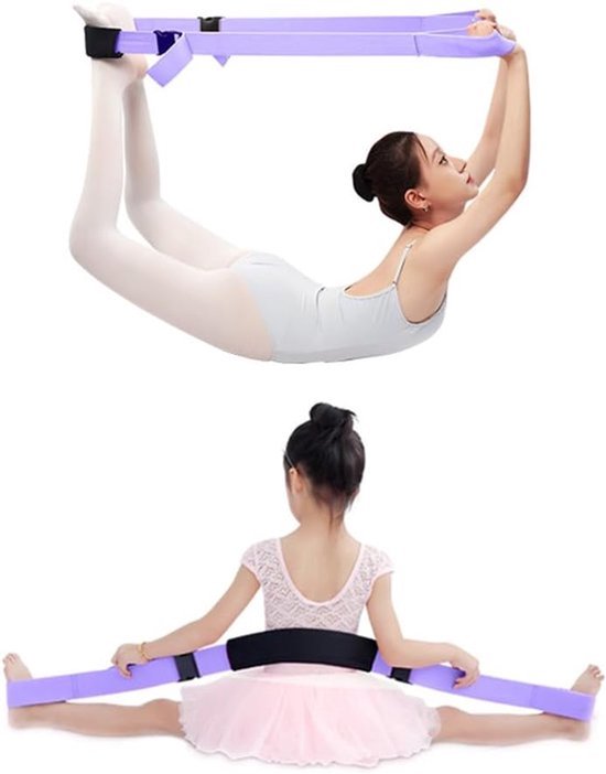 1 Ballet Stretchband - 1,5 m lang - 5 cm breed - Elastische stretchband - Geschikt voor dans, cheerleading, pilates, het verbeteren van de flexibiliteit en het verbeteren van dagelijkse stretcheffecten - Ballet Soft Opening Stretchband - Paars van Merkloos — afbeelding 2