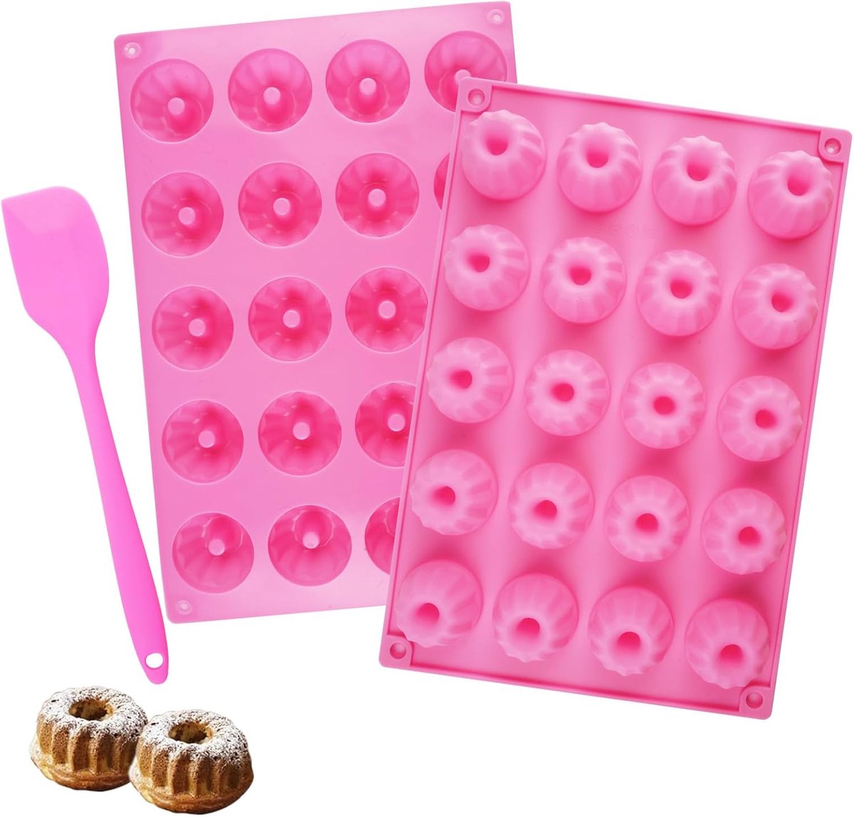 Mini turbanvorm 2 stuks - siliconen bakvorm - traditionele Paris Savarin stijl - ideaal voor taart en gebak - ShopVlot