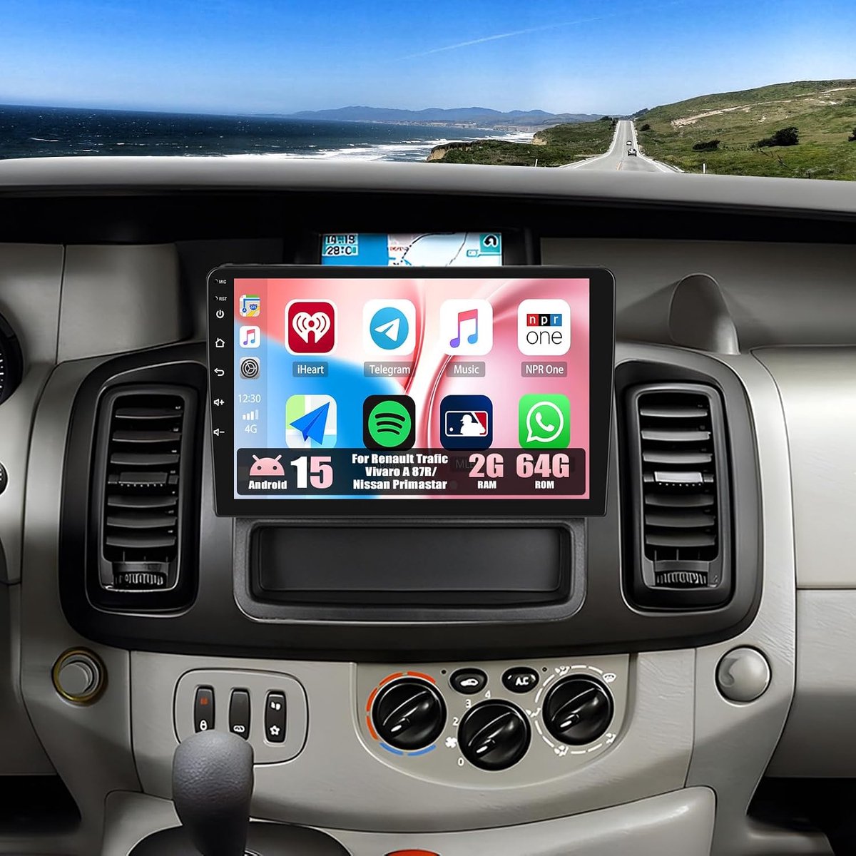 Auto-radio 10 inch - Android 15 - Bluetooth navigatie - Draadloos spiegelen - ShopVlot