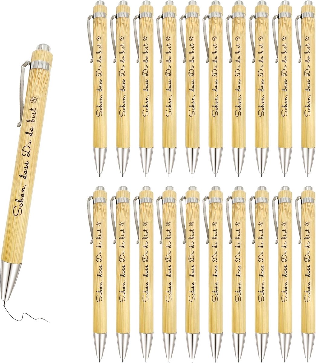 Houten balpen 40 stuks - met tekst - ideaal voor bruiloften en speciale gelegenheden - ShopVlot