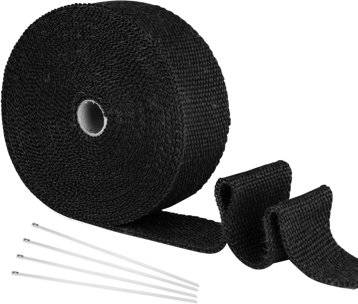 Uitlaatwarmtebescherming 5M - basaltvezel - met 4 metalen kabelbinders - ShopVlot